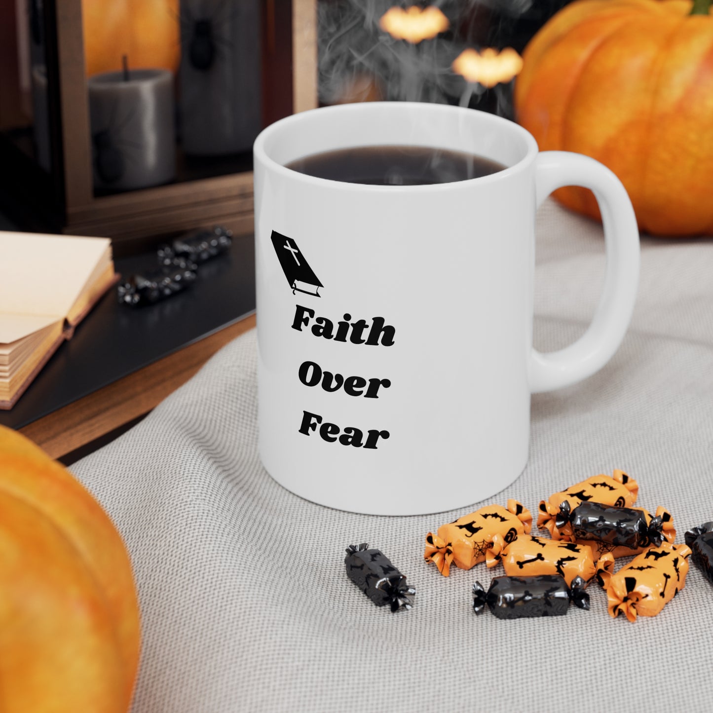 faith over fear Ceramic Coffee Cups, 11oz, 15oz